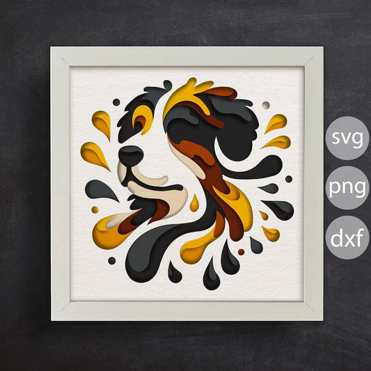 Colorful Bernese Mountain Dog SVG