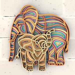 Mom and Baby Elephant SVG