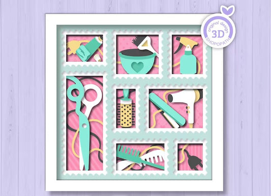 Hair Tools Stamps SVG