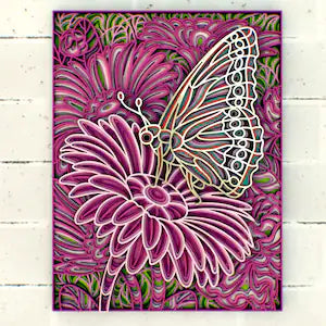 Butterfly on Flower SVG