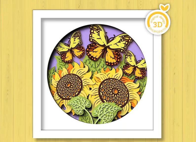 Butterflies & Sunflowers SVG