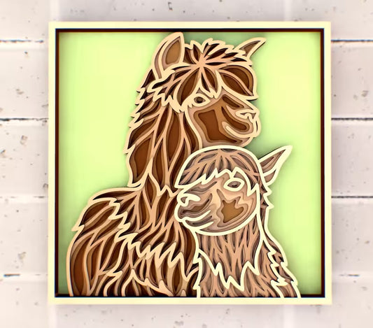 Mom and Baby Llama SVG