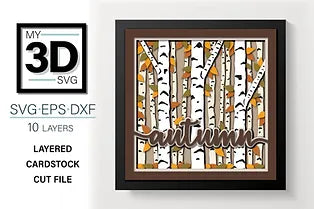 Autumn Birch Tree Forest SVG