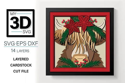 Christmas Highland Cow SVG