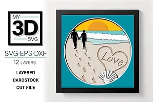 Couple on the Beach SVG