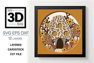 Fall Mushroom House SVG