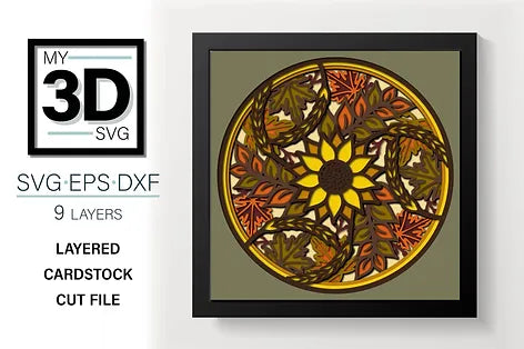 Fall Sunflower Mandala SVG