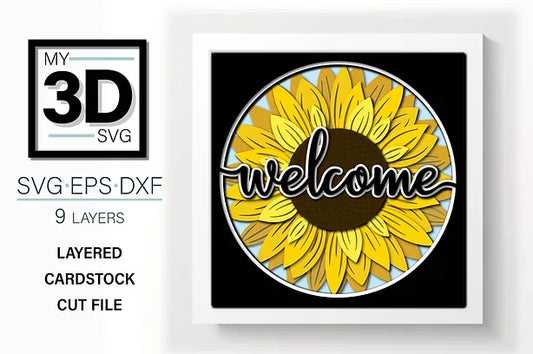 Welcome Sunflower SVG